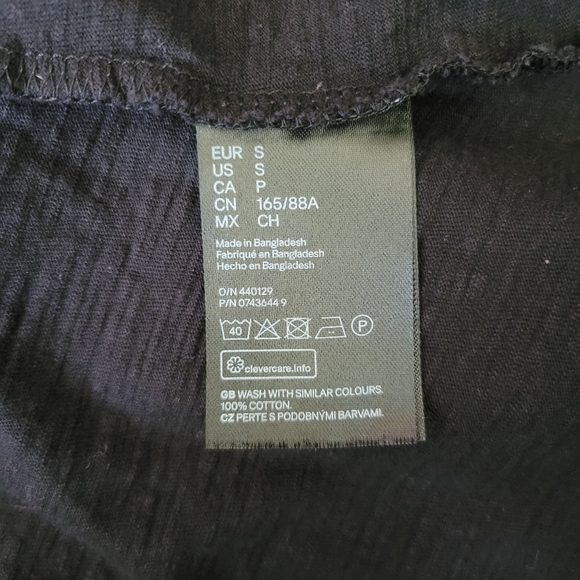 H&M LOGG Small Ruffled Black Cotton Dolman Sleeve Lightweight Dress - Picture 5 of 5